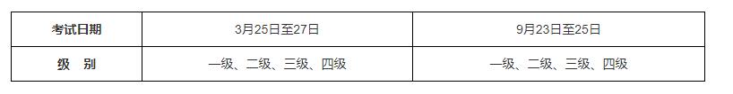 2023年全國計算機(jī)等級考試（NCRE）考試時間安排