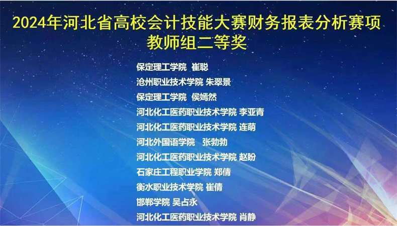 2024河北省高校會計技能大賽財務報表分析賽項榮獲教師組二等獎、三等獎